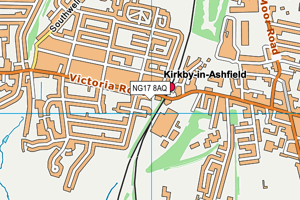 NG17 8AQ map - OS VectorMap District (Ordnance Survey) NG17 8AQ map - OS VectorMap District (Ordnance Survey)