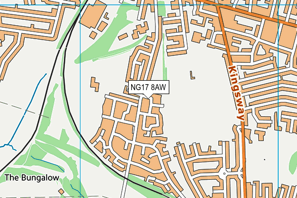 NG17 8AW map - OS VectorMap District (Ordnance Survey) NG17 8AW map - OS VectorMap District (Ordnance Survey)
