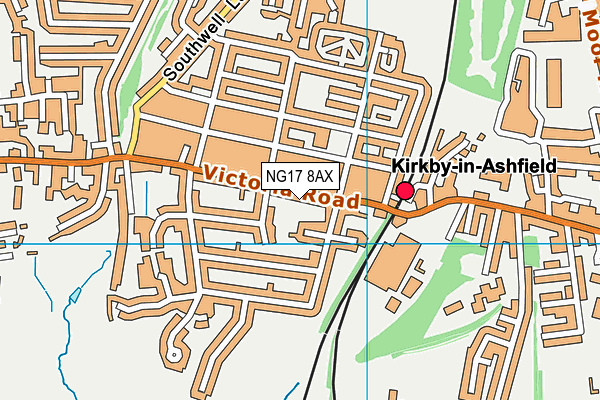 NG17 8AX map - OS VectorMap District (Ordnance Survey) NG17 8AX map - OS VectorMap District (Ordnance Survey)