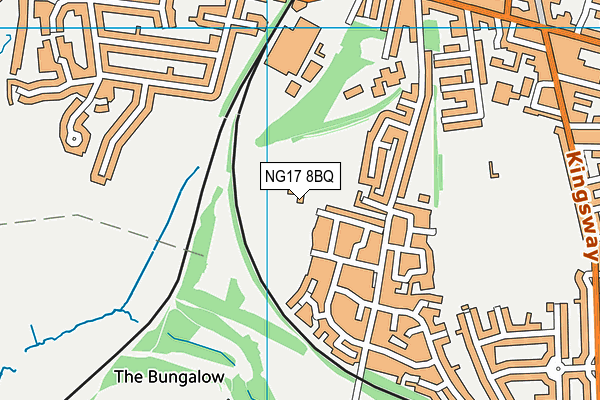NG17 8BQ map - OS VectorMap District (Ordnance Survey) NG17 8BQ map - OS VectorMap District (Ordnance Survey)