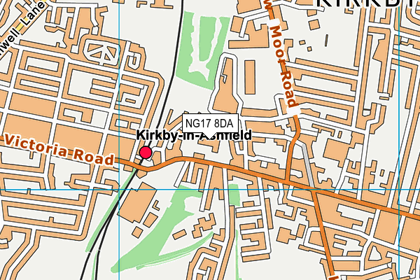 NG17 8DA map - OS VectorMap District (Ordnance Survey) NG17 8DA map - OS VectorMap District (Ordnance Survey)