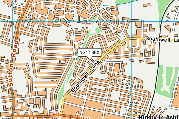 NG17 8EX map - OS VectorMap District (Ordnance Survey) NG17 8EX map - OS VectorMap District (Ordnance Survey)