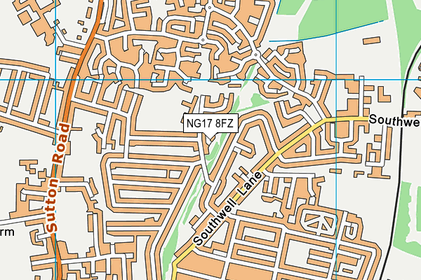 NG17 8FZ map - OS VectorMap District (Ordnance Survey) NG17 8FZ map - OS VectorMap District (Ordnance Survey)