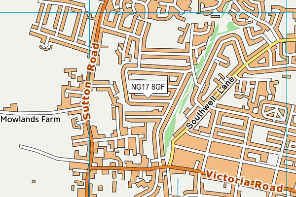 NG17 8GF map - OS VectorMap District (Ordnance Survey) NG17 8GF map - OS VectorMap District (Ordnance Survey)