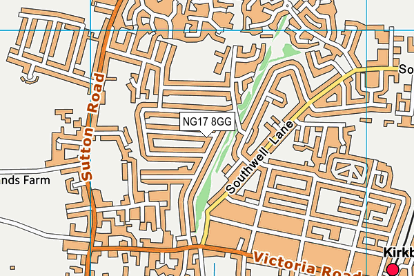 NG17 8GG map - OS VectorMap District (Ordnance Survey) NG17 8GG map - OS VectorMap District (Ordnance Survey)