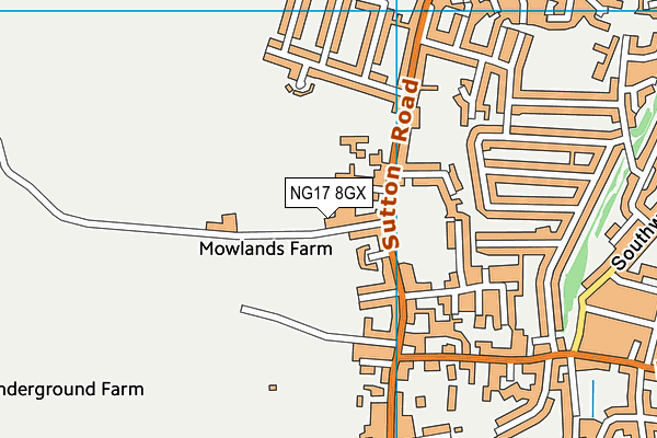 NG17 8GX map - OS VectorMap District (Ordnance Survey) NG17 8GX map - OS VectorMap District (Ordnance Survey)