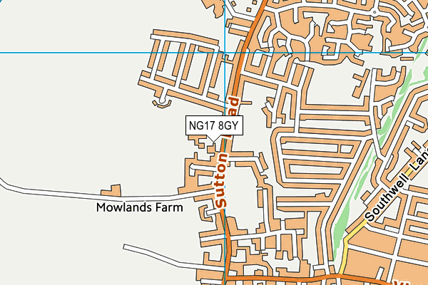 NG17 8GY map - OS VectorMap District (Ordnance Survey) NG17 8GY map - OS VectorMap District (Ordnance Survey)