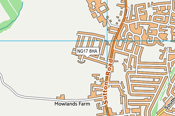 NG17 8HA map - OS VectorMap District (Ordnance Survey) NG17 8HA map - OS VectorMap District (Ordnance Survey)