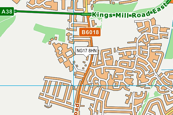 NG17 8HN map - OS VectorMap District (Ordnance Survey) NG17 8HN map - OS VectorMap District (Ordnance Survey)