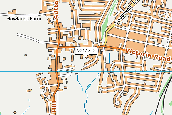 NG17 8JG map - OS VectorMap District (Ordnance Survey) NG17 8JG map - OS VectorMap District (Ordnance Survey)