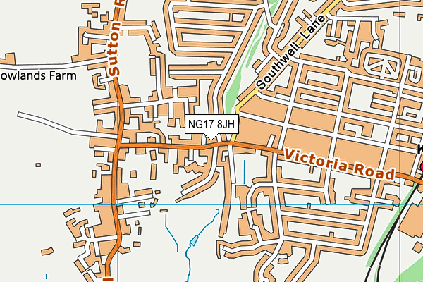 NG17 8JH map - OS VectorMap District (Ordnance Survey) NG17 8JH map - OS VectorMap District (Ordnance Survey)