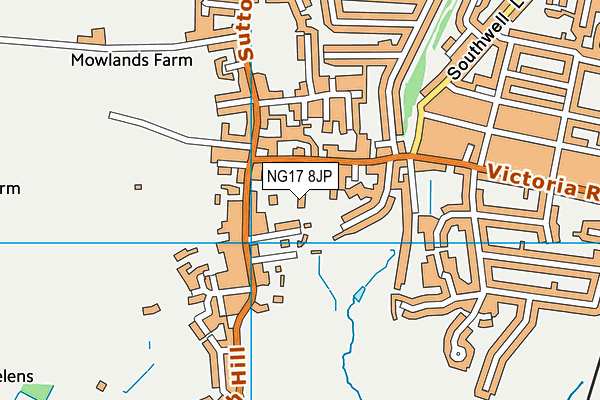 NG17 8JP map - OS VectorMap District (Ordnance Survey) NG17 8JP map - OS VectorMap District (Ordnance Survey)