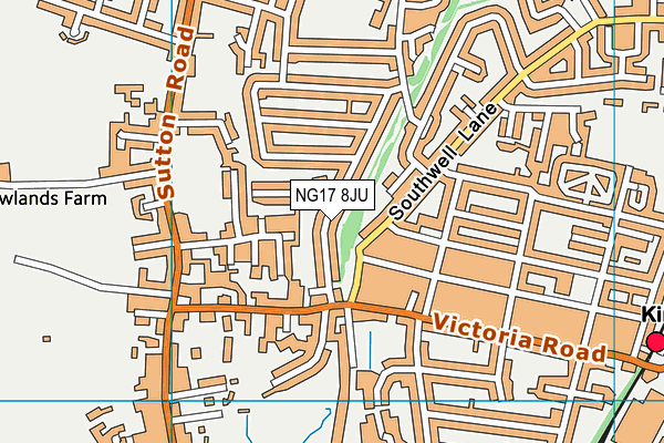 NG17 8JU map - OS VectorMap District (Ordnance Survey) NG17 8JU map - OS VectorMap District (Ordnance Survey)
