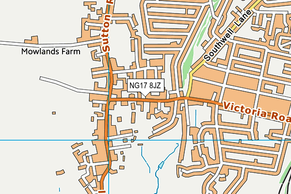 NG17 8JZ map - OS VectorMap District (Ordnance Survey) NG17 8JZ map - OS VectorMap District (Ordnance Survey)