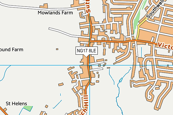 NG17 8LE map - OS VectorMap District (Ordnance Survey) NG17 8LE map - OS VectorMap District (Ordnance Survey)