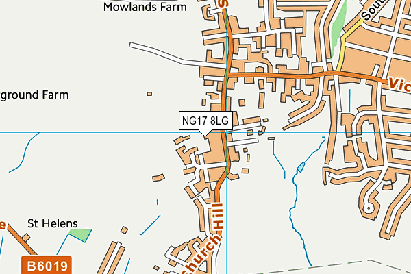 NG17 8LG map - OS VectorMap District (Ordnance Survey) NG17 8LG map - OS VectorMap District (Ordnance Survey)