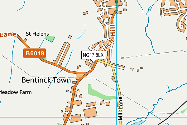 NG17 8LX map - OS VectorMap District (Ordnance Survey) NG17 8LX map - OS VectorMap District (Ordnance Survey)