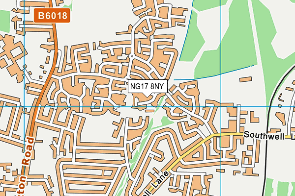 NG17 8NY map - OS VectorMap District (Ordnance Survey) NG17 8NY map - OS VectorMap District (Ordnance Survey)