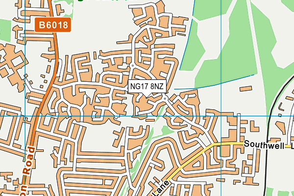 NG17 8NZ map - OS VectorMap District (Ordnance Survey) NG17 8NZ map - OS VectorMap District (Ordnance Survey)