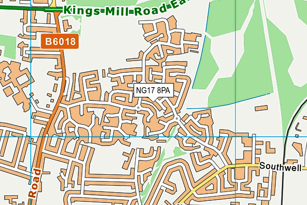 NG17 8PA map - OS VectorMap District (Ordnance Survey) NG17 8PA map - OS VectorMap District (Ordnance Survey)