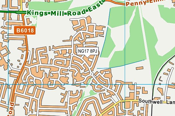 NG17 8PJ map - OS VectorMap District (Ordnance Survey) NG17 8PJ map - OS VectorMap District (Ordnance Survey)