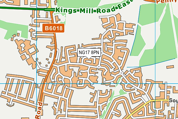 NG17 8PN map - OS VectorMap District (Ordnance Survey) NG17 8PN map - OS VectorMap District (Ordnance Survey)