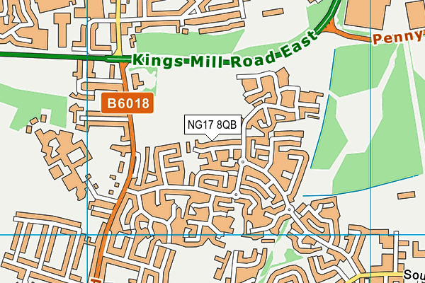 NG17 8QB map - OS VectorMap District (Ordnance Survey) NG17 8QB map - OS VectorMap District (Ordnance Survey)