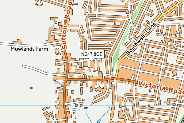 NG17 8QE map - OS VectorMap District (Ordnance Survey) NG17 8QE map - OS VectorMap District (Ordnance Survey)