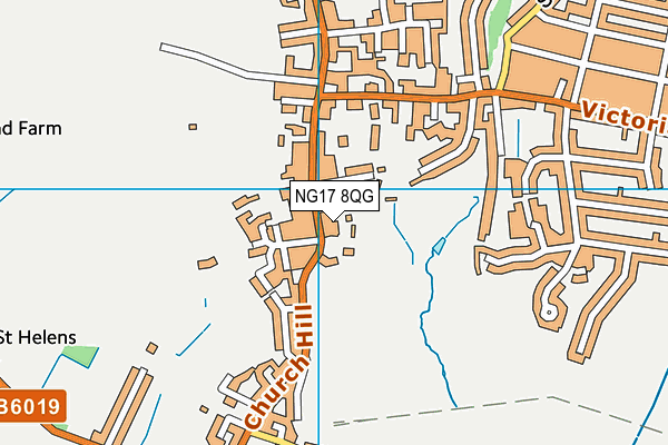 NG17 8QG map - OS VectorMap District (Ordnance Survey) NG17 8QG map - OS VectorMap District (Ordnance Survey)
