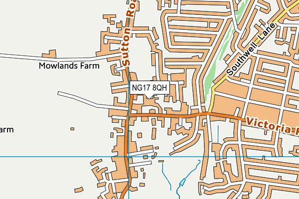 NG17 8QH map - OS VectorMap District (Ordnance Survey) NG17 8QH map - OS VectorMap District (Ordnance Survey)