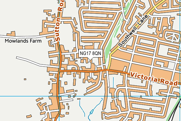 NG17 8QN map - OS VectorMap District (Ordnance Survey) NG17 8QN map - OS VectorMap District (Ordnance Survey)