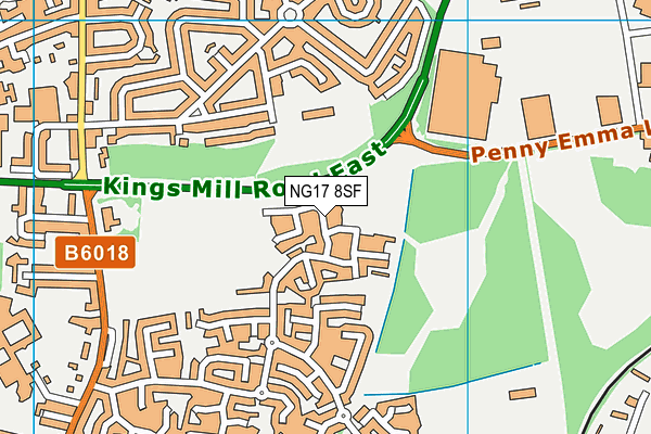 NG17 8SF map - OS VectorMap District (Ordnance Survey) NG17 8SF map - OS VectorMap District (Ordnance Survey)