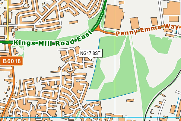 NG17 8ST map - OS VectorMap District (Ordnance Survey) NG17 8ST map - OS VectorMap District (Ordnance Survey)
