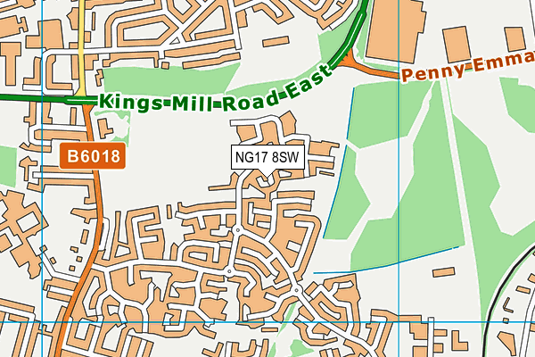 NG17 8SW map - OS VectorMap District (Ordnance Survey) NG17 8SW map - OS VectorMap District (Ordnance Survey)