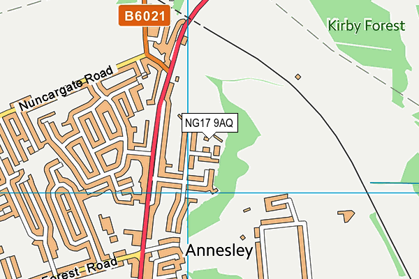 NG17 9AQ map - OS VectorMap District (Ordnance Survey)