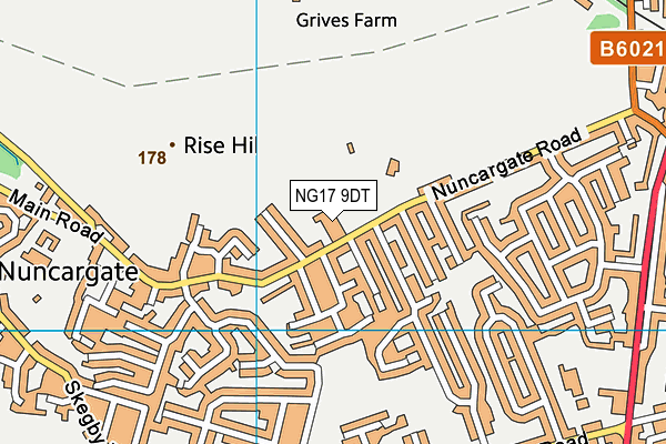 NG17 9DT map - OS VectorMap District (Ordnance Survey) NG17 9DT map - OS VectorMap District (Ordnance Survey)