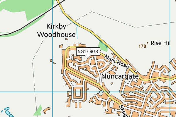 NG17 9GS map - OS VectorMap District (Ordnance Survey) NG17 9GS map - OS VectorMap District (Ordnance Survey)