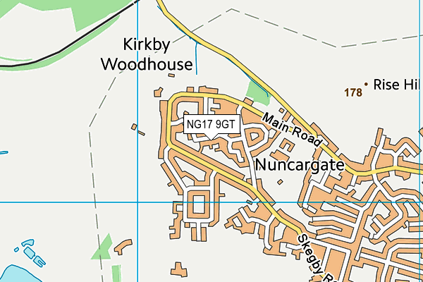 NG17 9GT map - OS VectorMap District (Ordnance Survey) NG17 9GT map - OS VectorMap District (Ordnance Survey)