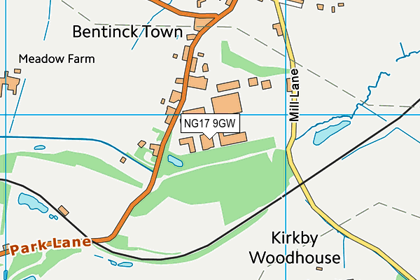 NG17 9GW map - OS VectorMap District (Ordnance Survey) NG17 9GW map - OS VectorMap District (Ordnance Survey)