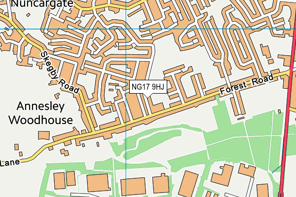NG17 9HJ map - OS VectorMap District (Ordnance Survey) NG17 9HJ map - OS VectorMap District (Ordnance Survey)