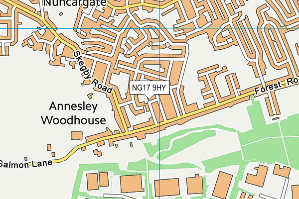 NG17 9HY map - OS VectorMap District (Ordnance Survey)