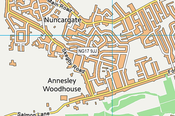NG17 9JJ map - OS VectorMap District (Ordnance Survey) NG17 9JJ map - OS VectorMap District (Ordnance Survey)