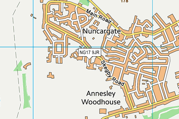 NG17 9JR map - OS VectorMap District (Ordnance Survey) NG17 9JR map - OS VectorMap District (Ordnance Survey)