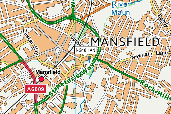 NG18 1AN map - OS VectorMap District (Ordnance Survey) NG18 1AN map - OS VectorMap District (Ordnance Survey)
