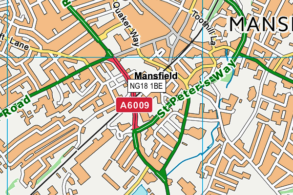NG18 1BE map - OS VectorMap District (Ordnance Survey) NG18 1BE map - OS VectorMap District (Ordnance Survey)