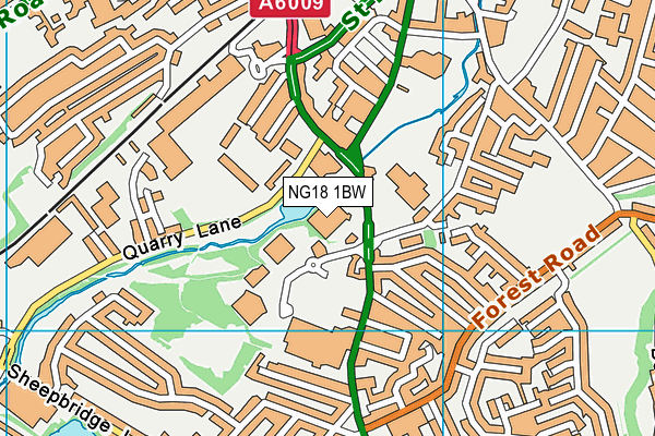 NG18 1BW map - OS VectorMap District (Ordnance Survey) NG18 1BW map - OS VectorMap District (Ordnance Survey)