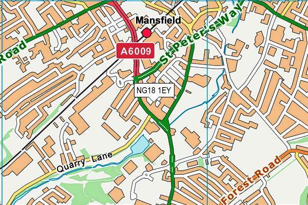 NG18 1EY map - OS VectorMap District (Ordnance Survey) NG18 1EY map - OS VectorMap District (Ordnance Survey)