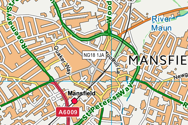 NG18 1JA map - OS VectorMap District (Ordnance Survey) NG18 1JA map - OS VectorMap District (Ordnance Survey)