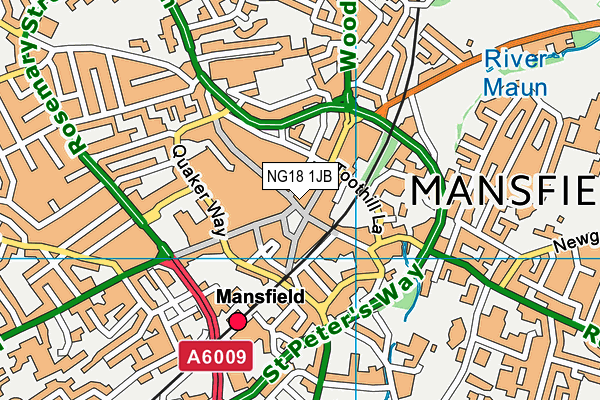 NG18 1JB map - OS VectorMap District (Ordnance Survey) NG18 1JB map - OS VectorMap District (Ordnance Survey)