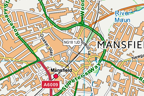 NG18 1JD map - OS VectorMap District (Ordnance Survey) NG18 1JD map - OS VectorMap District (Ordnance Survey)
